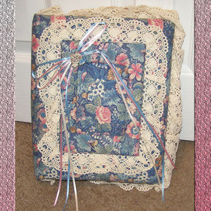 Custom Made Cat Theme Floral Fabric Photo Album